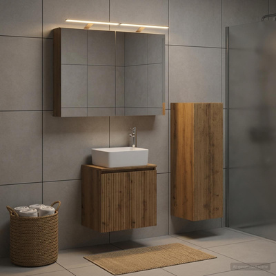 Zestaw mebli łazienkowych 4 szt. Dąb artisan