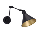 Kinkiet regulowany COPENHAGEN czarno-złoty - lampa do czytania w stylu industrialnym E14 