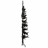 Smukła choinka połówka ze stojakiem, sztuczna, czarna, 150 cm