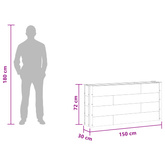 Podniesiona rabata ogrodowa Czarny 150 x 30 x 72 cm