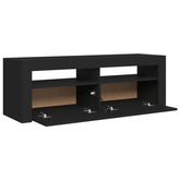 vidaXL Szafka pod TV z oświetleniem LED, czarna, 120x35x40 cm