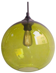 Lampa wisząca szklana kula zielona + żarówka Edison 31-29546