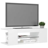 vidaXL Szafka pod TV z oświetleniem LED, biała, 90x39x30 cm