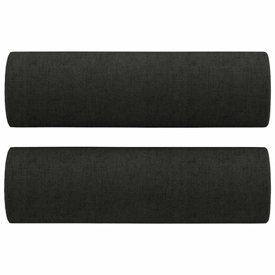 2-osobowa sofa z poduszkami, czarna, 120 cm, tkanina