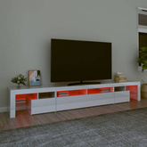 Szafka pod TV z oświetleniem LED, biała, 260x36,5x40 cm vidaXL