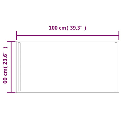 vidaXL Lustro łazienkowe z LED, 60x100 cm