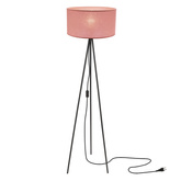 SHANTI lampa podłogowa czarny 1x40W E27 abażur jasny wrzosowy 51-38715