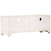 vidaXL Szafka pod TV z litego drewna akacjowego, 110x30x40 cm, biała