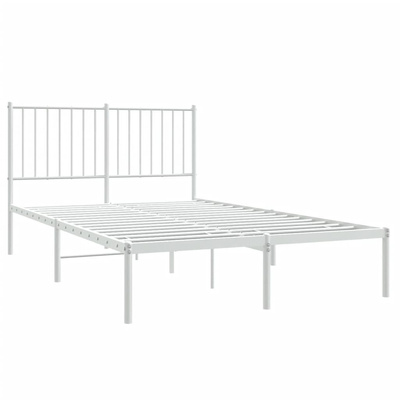 vidaXL Metalowa rama łóżka z wezgłowiem, biała, 120x190 cm model standard