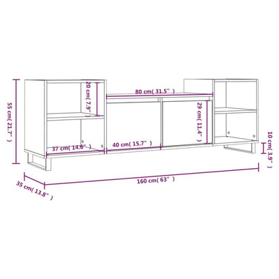 vidaXL Szafka pod TV, biała, 80x36x50 cm, materiał drewnopochodny