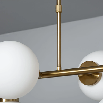 Lampa Wisząca Kule Mleczne Złota Abruzzo Liguria 6xE27