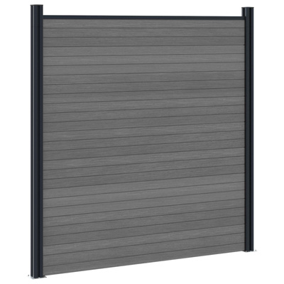 Zestaw ogrodzeniowy 5 szt. 872 x 186 cm WPC i aluminium Szary