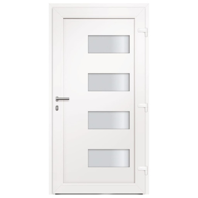 Drzwi frontowe, aluminium i PVC, antracytowe, 100x200 cm
