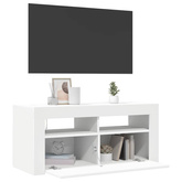 Szafka pod TV z oświetleniem LED, biała, 90x35x40 cm