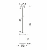 Wels lampa wisząca 1X40 czarny+drewniany klosz dymiony 31-21984
