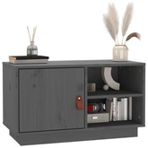 vidaXL Szafka pod TV, szara, 70x34x40 cm, lite drewno sosnowe