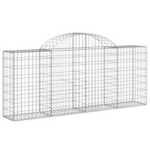 Kosze gabionowe, 14 szt, 200x30x80/100 cm, galwanizowane żelazo
