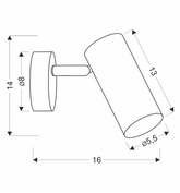 Kinkiet mosiądz ruchomy metalowy spot Colly 91-01702