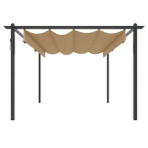 vidaXL Altana ogrodowa ze zwijanym dachem, 4x3 m, kolor taupe