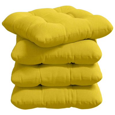 Poduszki na siedziska 4 pcs Jasnożółty 40 x 40 x 12 cm tkanina