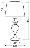 Lampka nocna Gillenia srebrno-miedziana z abażurem E27 1x60W