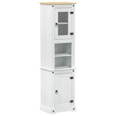Szafka Łazienkowa Biały 50 x 40 x 185 cm Lite drewno sosnowe