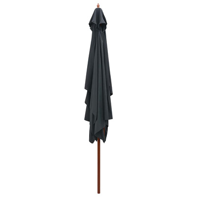 Parasol ogrodowy na drewnianym słupku, 200x300 cm, antracytowy