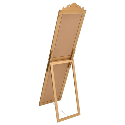 vidaXL Lustro wolnostojące, złote, 40x160 cm