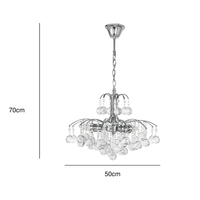 Żyrandol kryształowy lampa wisząca  MONTE CARLO 3 X 40W E14 srebrny