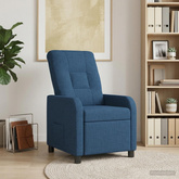Fotel recliner niebieski tkanina