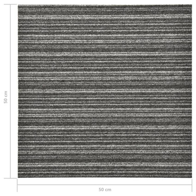 vidaXL Podłogowe płytki dywanowe, 20 szt., 5 m², 50x50 cm, szare pasy