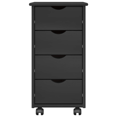 Rolkowa szafka 34 x 39 x 65,5 cm Lite drewno sosnowe Szary