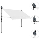 Ręcznie zwijana markiza z LED, 300 cm, kremowa
