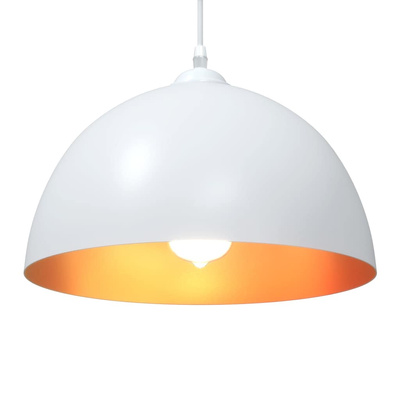 Lampy wiszące 2 szt. Regulowana wysokość E27 Biały ?30 cm Metal
