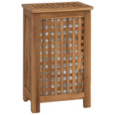Kosz na pranie naturalny 35 x 25 x 60 cm Lite drewno teakowe