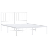 vidaXL Metalowa rama łóżka z wezgłowiem, biała, 160x200 cm model standard