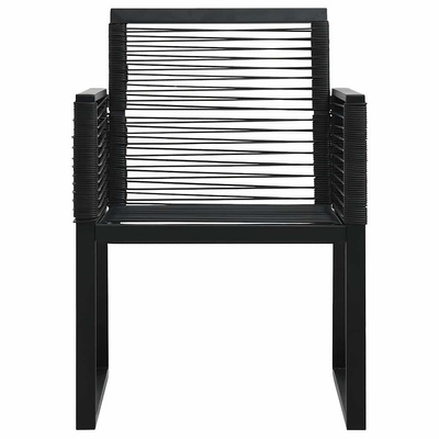 3-cz. zestaw mebli ogrodowych, rattan PVC, czarny