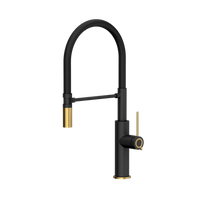 Quadron Bateria Kuchanna GEMMA Q LINE SteelQ pure carbon / Nano PVD złoty, czarny wąż