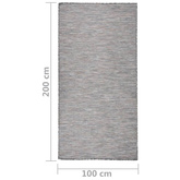 vidaXL Dywan zewnętrzny o płaskim splocie 100x200cm, brązowo-niebieski