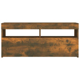 Szafka pod TV z oświetleniem LED, przydymiony dąb, 90x35x40 cm vidaXL
