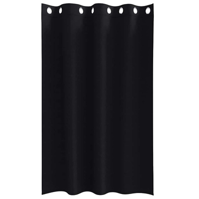 Firany blackout z kółkami 2 pcs Czarny 175 x 140 cm Poliester