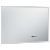 vidaXL Lustro łazienkowe z LED, czujnikiem dotyku i zegarem, 100x60 cm