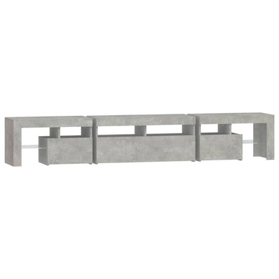 vidaXL Szafka pod TV z oświetleniem LED, szarość betonu, 230x36,5x40cm