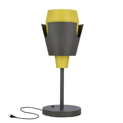 Lampka nocna Falun czarno-żółta metalowa nowoczesna E27