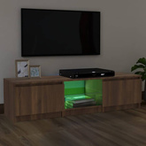 Szafka pod TV, z LED, brązowy dąb, 140 x 40 x 35,5 cm vidaXL