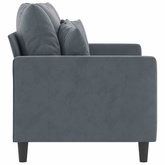 Sofa 2-osobowa, ciemnoszary, 120 cm, tapicerowana aksamitem