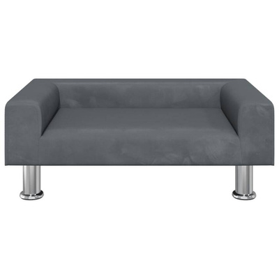 vidaXL Legowisko dla psa, ciemnoszare, 70x45x26,5 cm, aksamitne