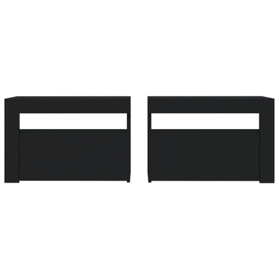 Szafki nocne z LED, 2 szt., czarne, 60x35x40 cm