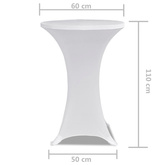 Obrus na stół barowy ? 60 cm, biały, elastyczny, 2 szt.