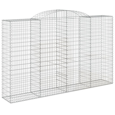 Kosze gabionowe, 6 szt, 300x50x180/200 cm, galwanizowane żelazo